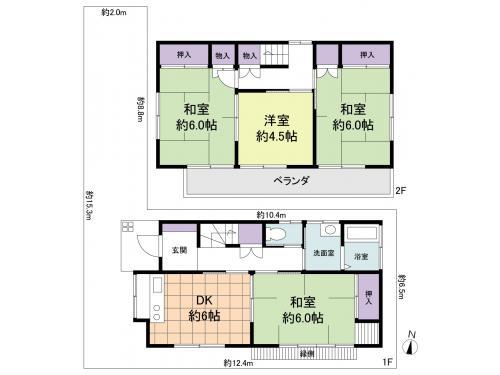 Floor plan. 10.8 million yen, 4DK, Land area 98.92 sq m , Building area 73.69 sq m