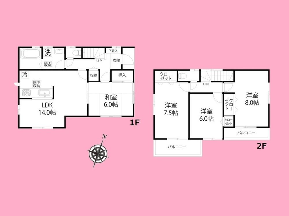 Floor plan. (1), Price 35,800,000 yen, 4LDK, Land area 125.92 sq m , Building area 97.71 sq m