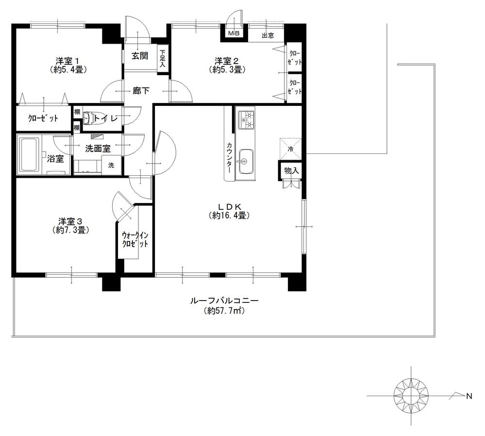 Floor plan. 3LDK, Price 27,900,000 yen, Occupied area 74.41 sq m