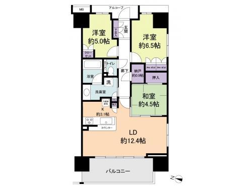 Floor plan. 3LDK+S, Price 29,800,000 yen, Occupied area 71.65 sq m , Balcony area 11.15 sq m southwest angle dwelling unit, The rooms of 71 sq m 3LDK is convenient also equipped with closet space.