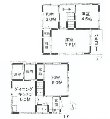Floor plan. 20.8 million yen, 4DK, Land area 95 sq m , Building area 65.41 sq m