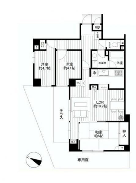 Floor plan. 3LDK, Price 21.9 million yen, Occupied area 70.52 sq m , Balcony area 7.14 sq m