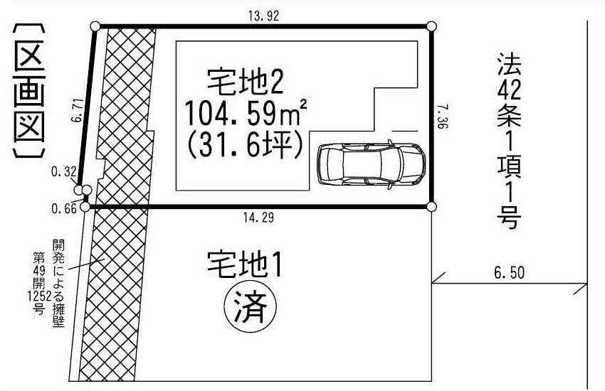 Compartment figure. Land price 37,800,000 yen, Land area 104.59 sq m