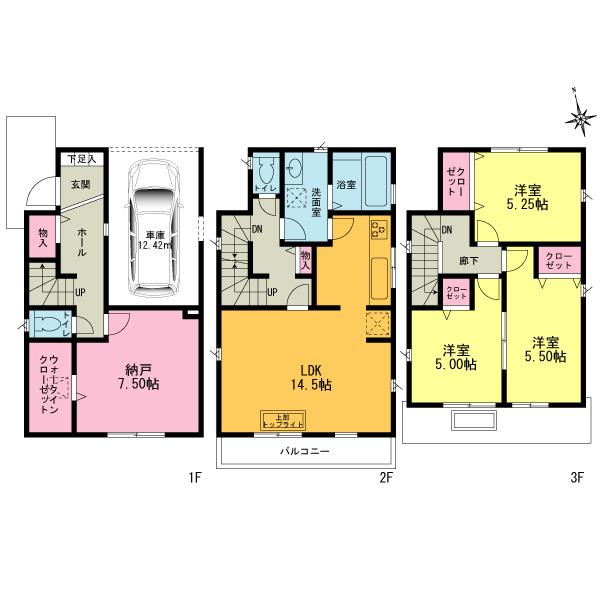 Floor plan. (11 Building), Price 44,800,000 yen, 3LDK+S, Land area 69.09 sq m , Building area 101.02 sq m