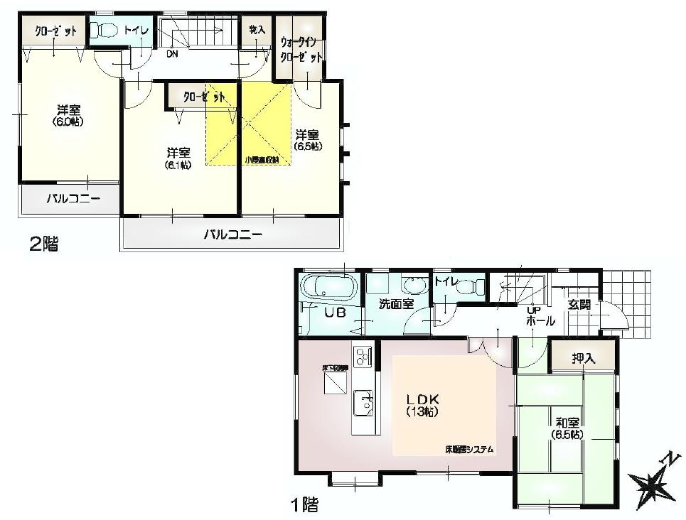 Floor plan. 35,800,000 yen, 4LDK, Land area 121.18 sq m , Building area 90.72 sq m