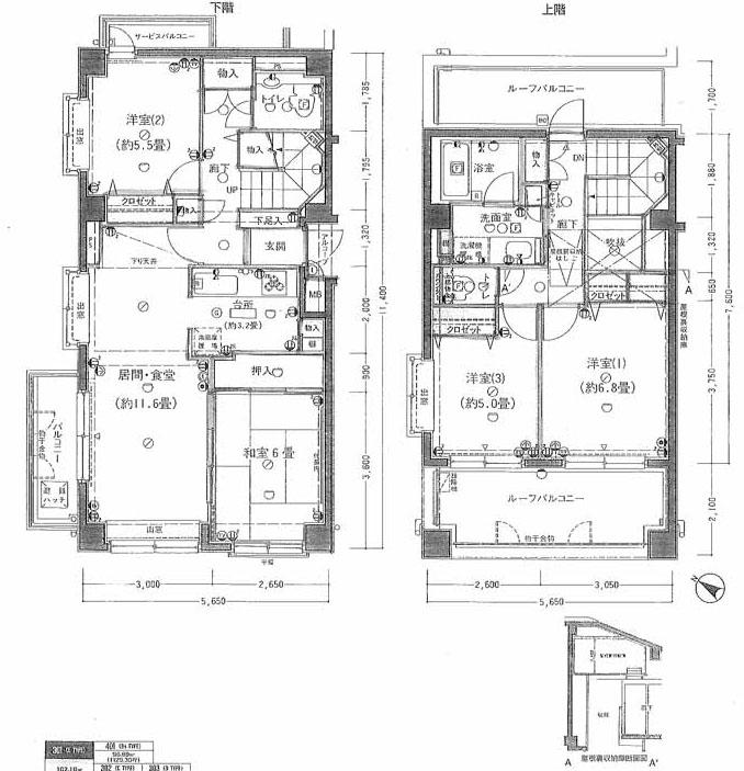 Floor plan. 4LDK, Price 44,800,000 yen, Footprint 102.19 sq m , Balcony area 6.2 sq m
