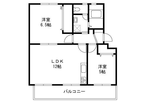 Floor plan. 2LDK, Price 13,900,000 yen, Occupied area 46.54 sq m