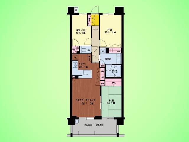 Floor plan. 2LDK + S (storeroom), Price 35 million yen, Footprint 72.6 sq m , Balcony area 10.8 sq m