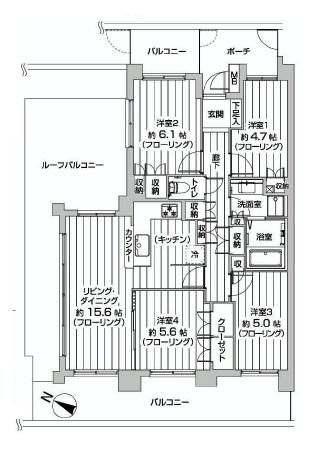 Floor plan. 4LDK, Price 43,800,000 yen, Occupied area 81.09 sq m , Balcony area 18.23 sq m