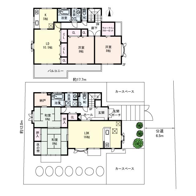 Floor plan. 73,800,000 yen, 4LLDDKK + S (storeroom), Land area 214.28 sq m , Building area 163.82 sq m