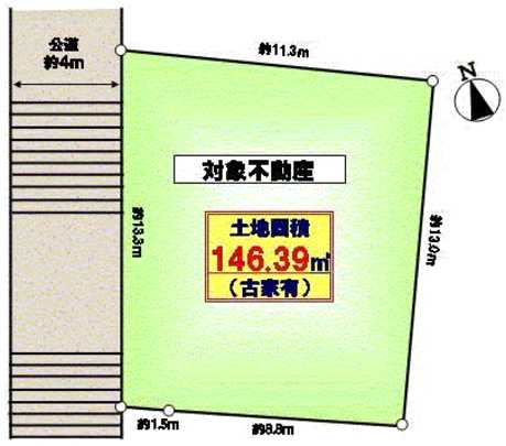 Compartment figure. Land area: 146.39 sq m