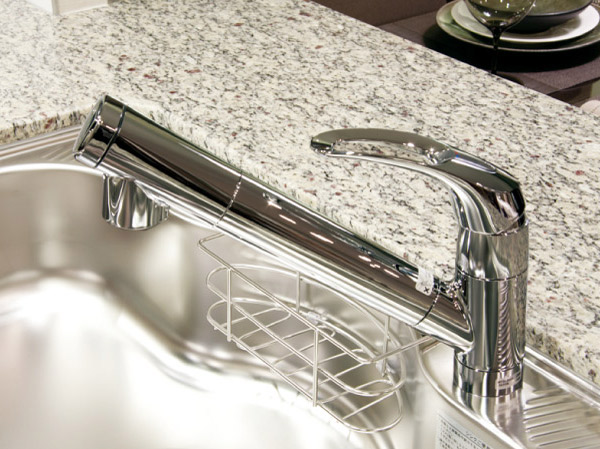 Kitchen.  [Hand Shower Faucets] With pull out the nozzle part, Also useful for the cleaning of the sink.