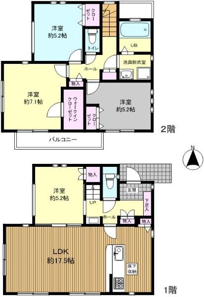 Floor plan. (1), Price 41,800,000 yen, 4LDK, Land area 119.44 sq m , Building area 95.22 sq m