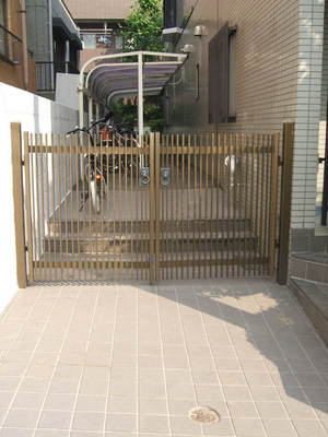 Entrance. Bicycle-parking space