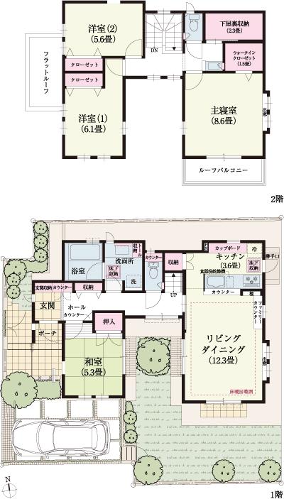 Floor plan. Patisserie shade of a tree Chaya to 920m  ※ Listings environment picture was taken in September 2013. Also, Time required is to calculate the 80m as 1 minute.