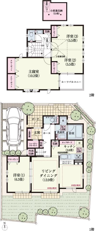 Floor plan. Patisserie shade of a tree Chaya to 920m  ※ Listings environment picture was taken in September 2013. Also, Time required is to calculate the 80m as 1 minute.
