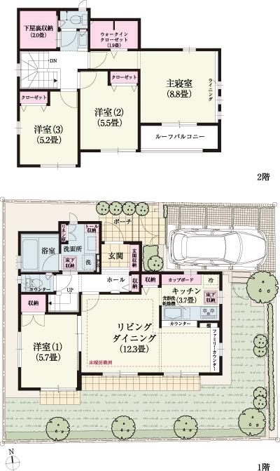 Floor plan. (No.22-14), Price TBD , 4LDK, Land area 134.69 sq m , Building area 102.05 sq m