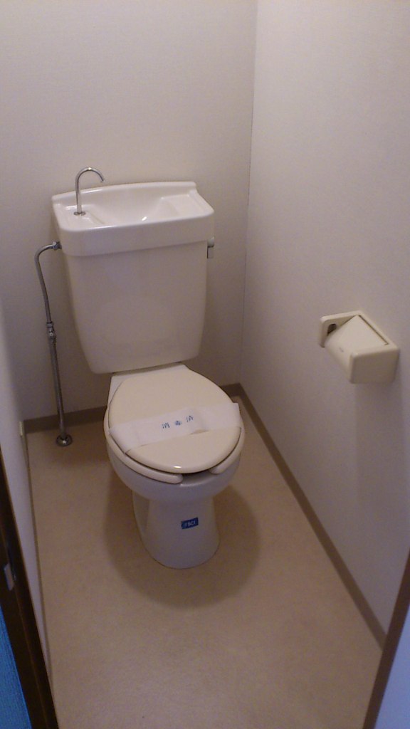 Toilet. It is a photograph of another room of the same type.