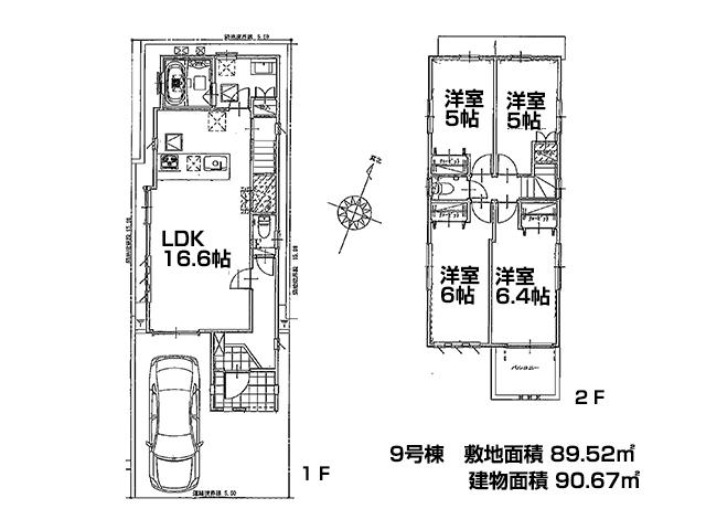 Floor plan. (9), , 4LDK, Land area 89.52 sq m , Building area 90.67 sq m