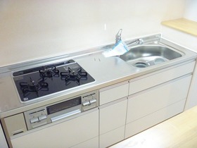 Kitchen. 3-neck gas stove ・ Grill kitchen!