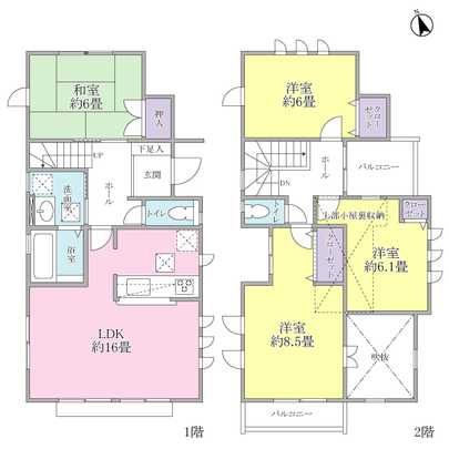 Floor plan. It will be taken during the 4LDK. It goes out to the wood deck from the living room. 
