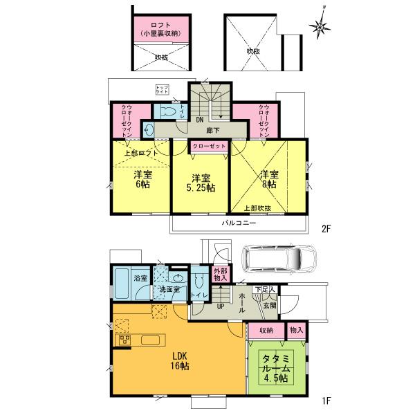 Floor plan. Price 76,800,000 yen, 4LDK, Land area 132.7 sq m , Building area 101.83 sq m