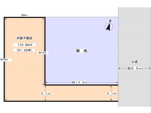 Compartment figure. Land price 39,800,000 yen, Land area 170.89 sq m
