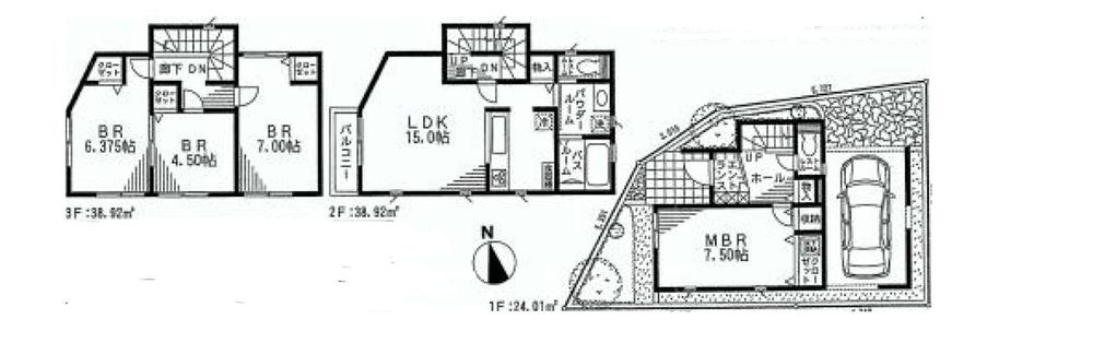 Floor plan. (7 Building), Price 47,800,000 yen, 4LDK, Land area 65.38 sq m , Building area 101.85 sq m