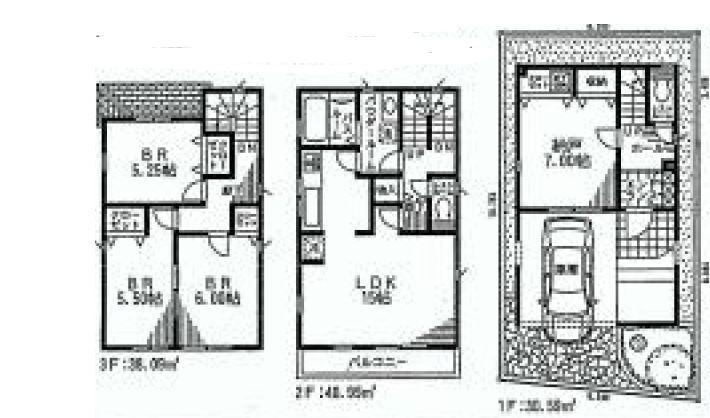 Floor plan. (1 Building), Price 48,800,000 yen, 3LDK+S, Land area 69.02 sq m , Building area 100.67 sq m
