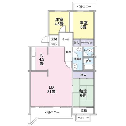 Floor plan. Facing south, Because of the double-sided balcony, Sunshine is good. Floor change to 4LDK also acceptable (