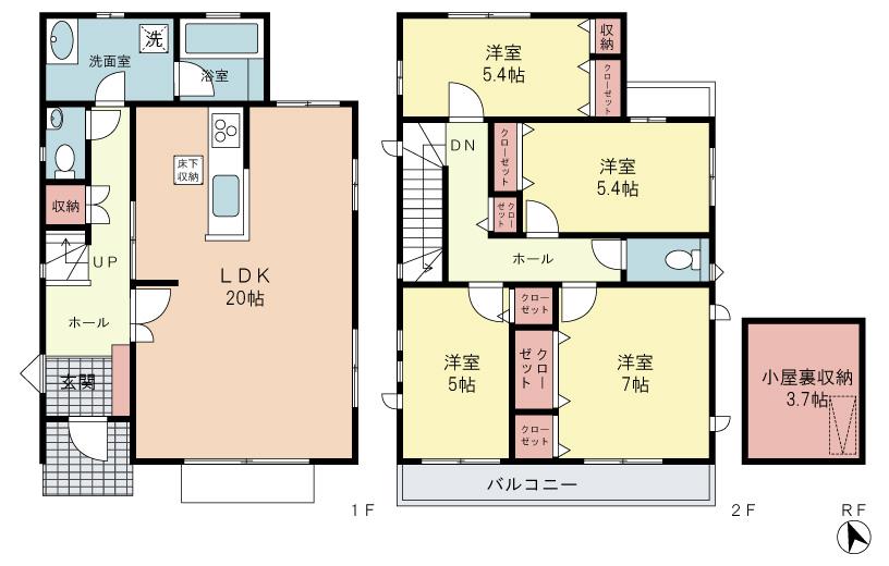 Floor plan. 65,800,000 yen, 4LDK, Land area 145.54 sq m , Building area 106.81 sq m