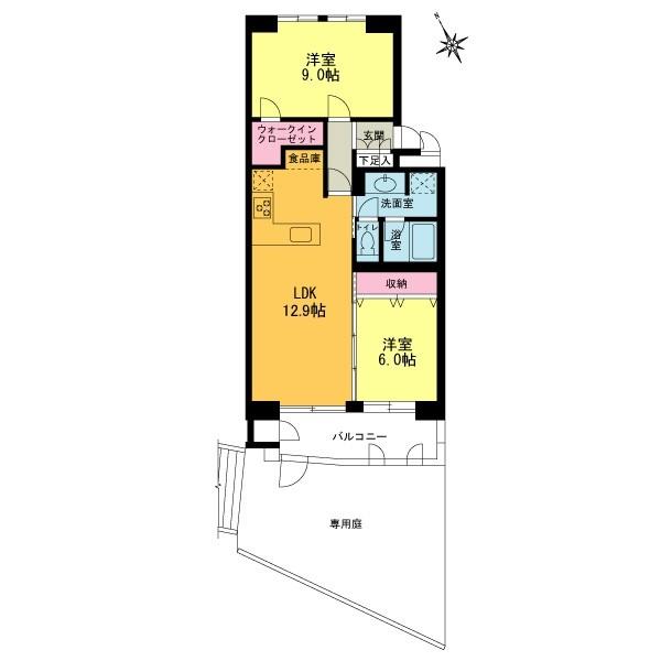 Floor plan. 2LDK, Price 33,800,000 yen, Occupied area 67.04 sq m , Balcony area 8.28 sq m