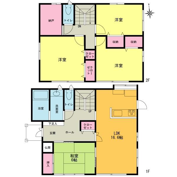 Floor plan. 45,800,000 yen, 4LDK + S (storeroom), Land area 149.38 sq m , Building area 132.51 sq m