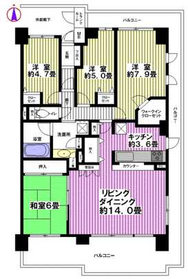 Floor plan. ◎ east ・ South ・ For the north of the three-direction room, Ventilation good ・ There is a feeling of opening