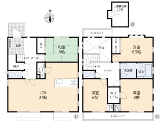 Floor plan. 61,800,000 yen, 4LDK, Land area 177.08 sq m , Building area 120.01 sq m floor plan