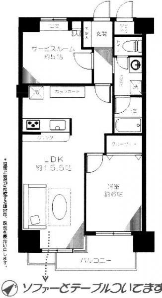 Floor plan. 1LDK+S, Price 24,800,000 yen, Occupied area 58.26 sq m , Balcony area 4.95 sq m