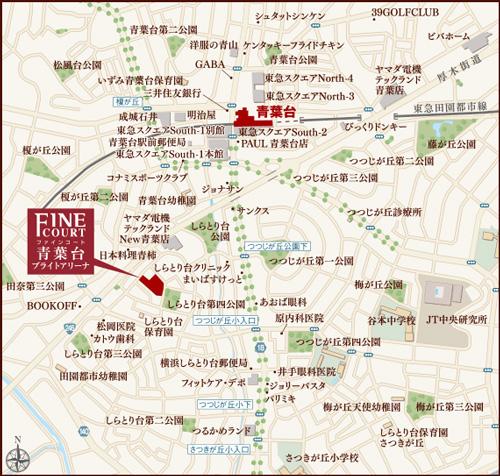 Local guide map. Among Denentoshi Tokyu commercial facilities, such as a variety of urban functions, including the "Aobadai Tokyu Square" to gather "Aobadai" Ekimae, Weekdays also us to richly support also living holiday (local guide map)