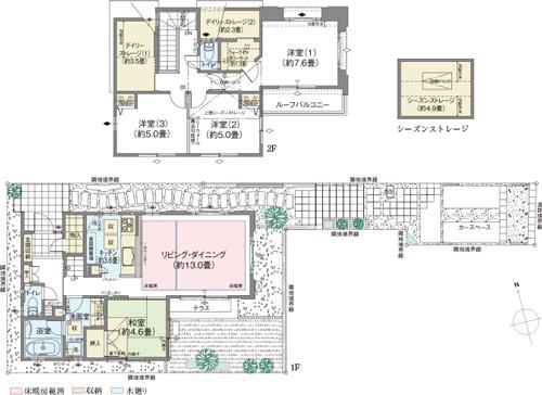 Floor plan. Aobadai Tokyu Square South-1 700m to the main building