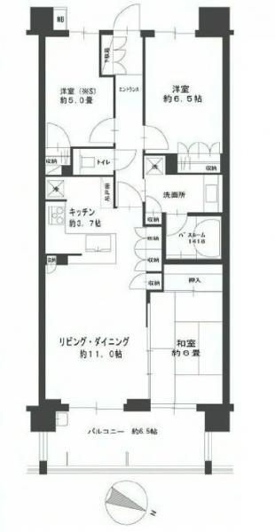Floor plan. 2LDK+S, Price 35 million yen, Footprint 72.6 sq m , Balcony area 10.8 sq m