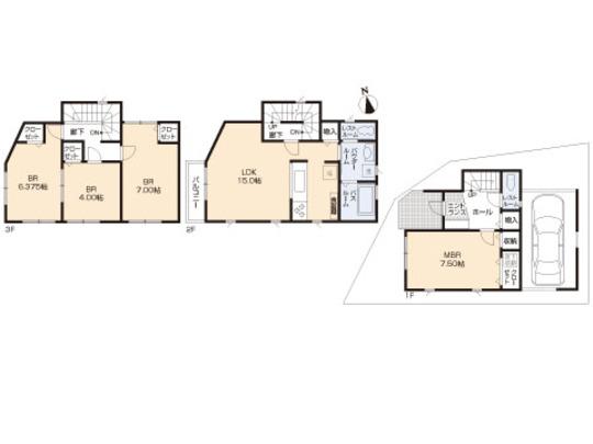 Floor plan. 47,800,000 yen, 4LDK, Land area 65.38 sq m , Building area 101.85 sq m floor plan