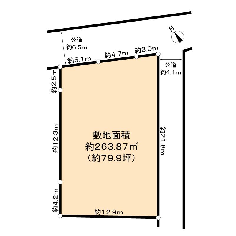 Compartment figure. Land price 82,400,000 yen, Land area 263.86 sq m