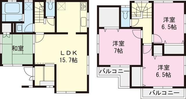 Floor plan. 46,800,000 yen, 4LDK, Land area 93.7 sq m , Building area 96.05 sq m