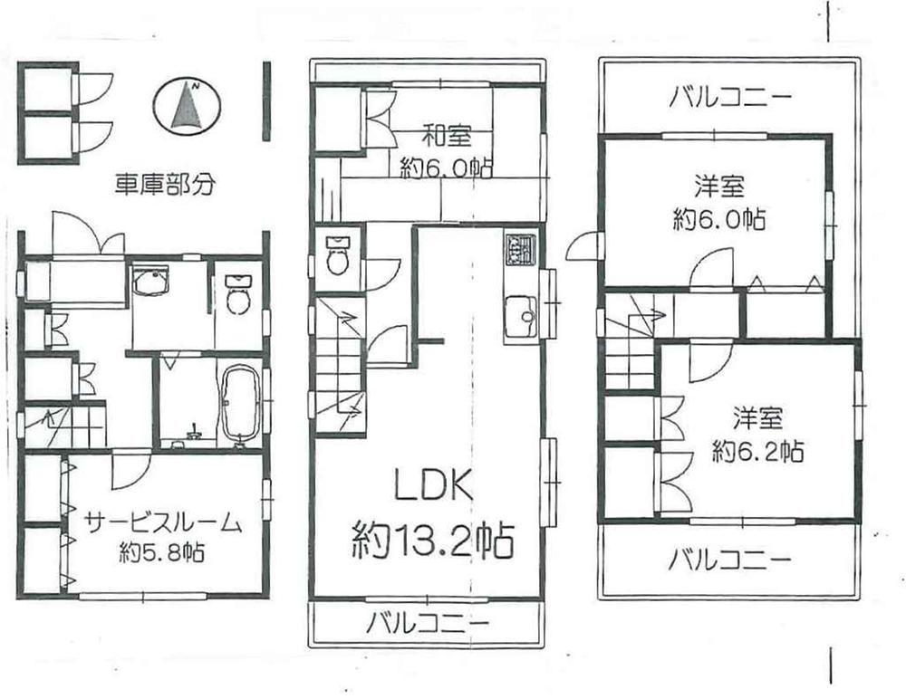 Floor plan. 45,800,000 yen, 3LDK + S (storeroom), Land area 69.86 sq m , Building area 102.85 sq m