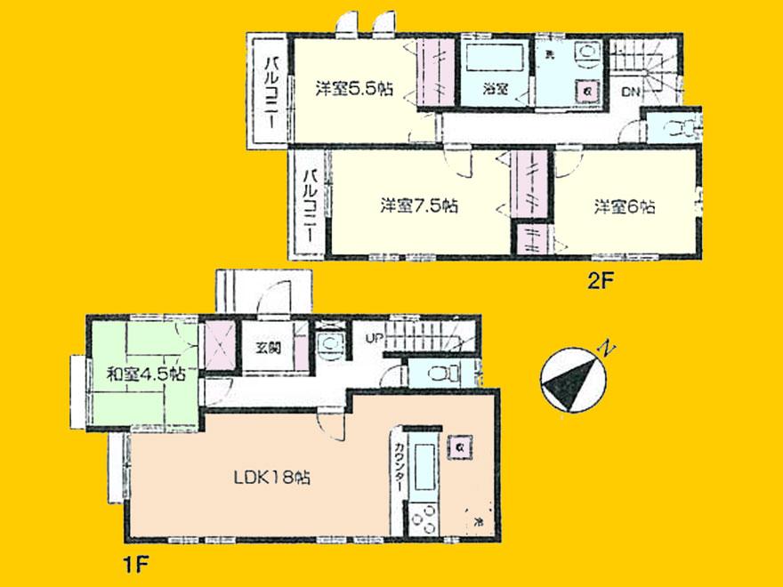 Building plan example (floor plan). Building plan example (4 compartment) 4LDK, Land price 31,800,000 yen, Land area 125.79 sq m , Building price 12 million yen, Building area 100.44 sq m