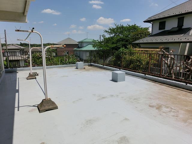 Balcony. Bright roof balcony. 
