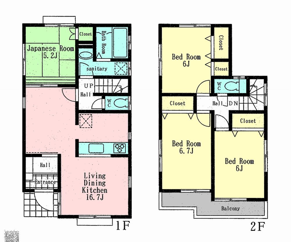 Floor plan. 46,800,000 yen, 4LDK, Land area 112.63 sq m , Building area 95.64 sq m
