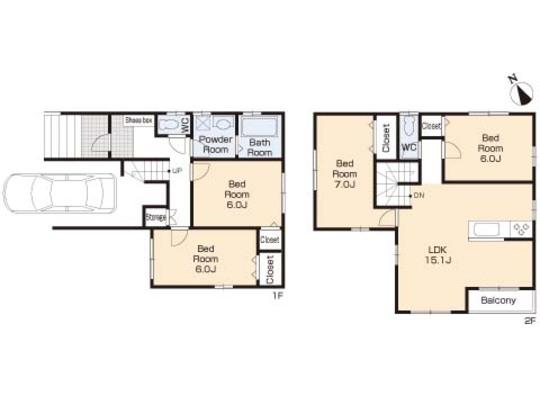 Floor plan. 37,800,000 yen, 4LDK, Land area 80.77 sq m , Building area 107.06 sq m floor plan