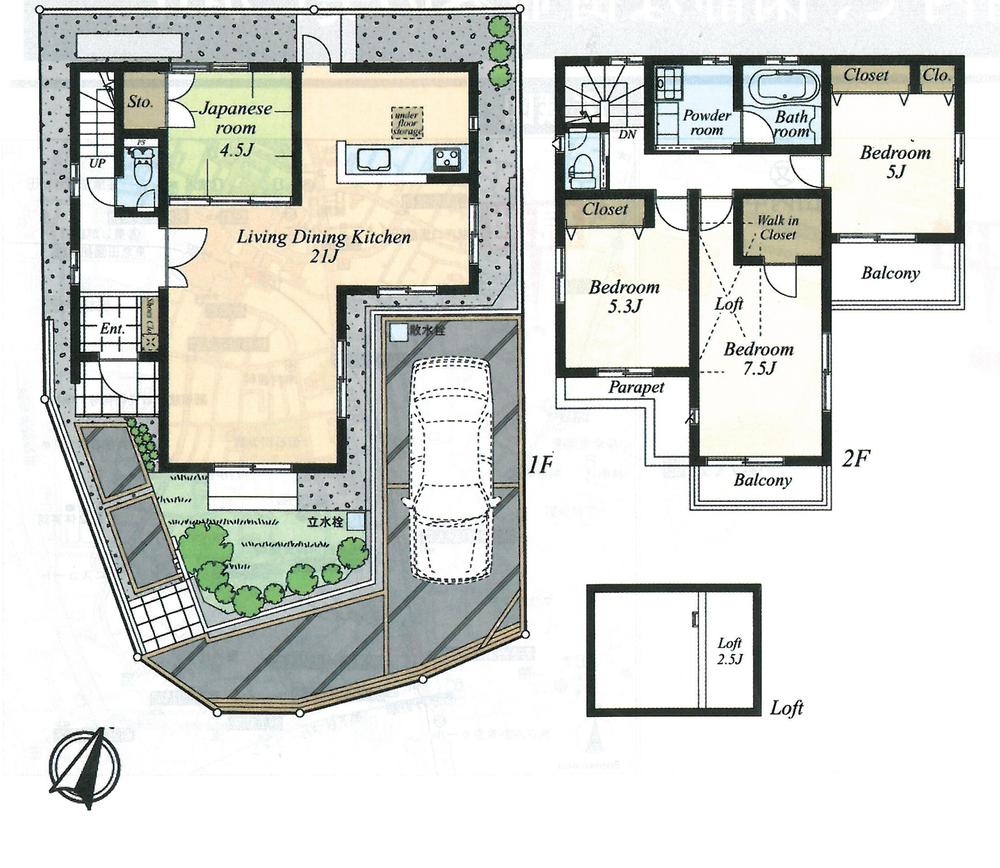 Floor plan. 78,800,000 yen, 4LDK, Land area 128.42 sq m , Building area 102.67 sq m