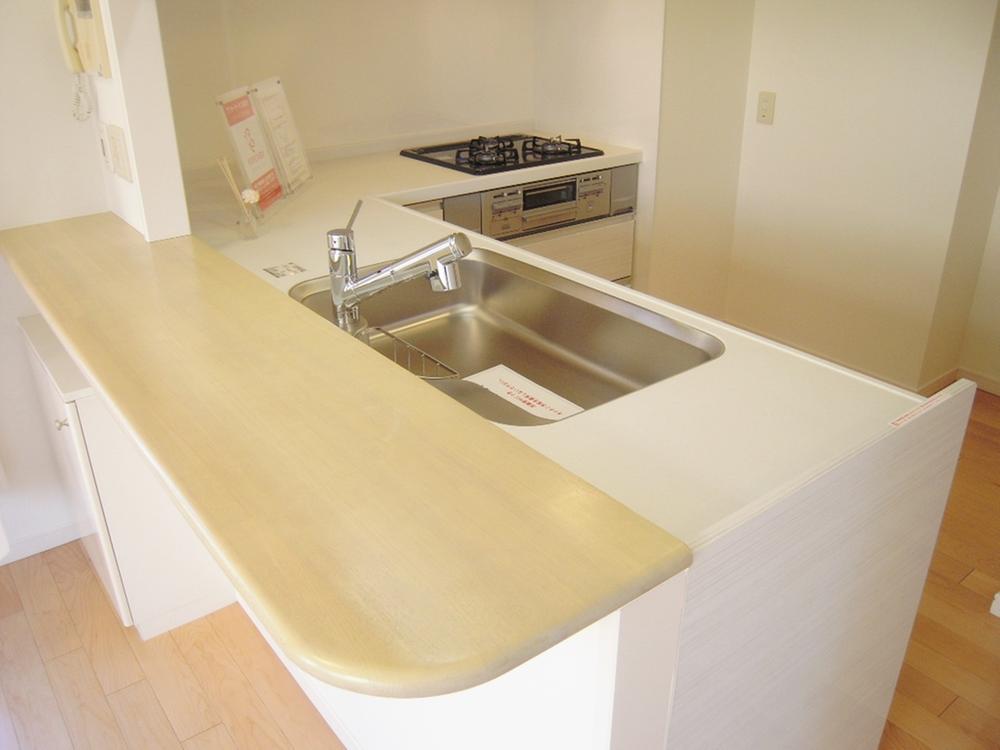 Kitchen. Open counter kitchen, There is a feeling of opening