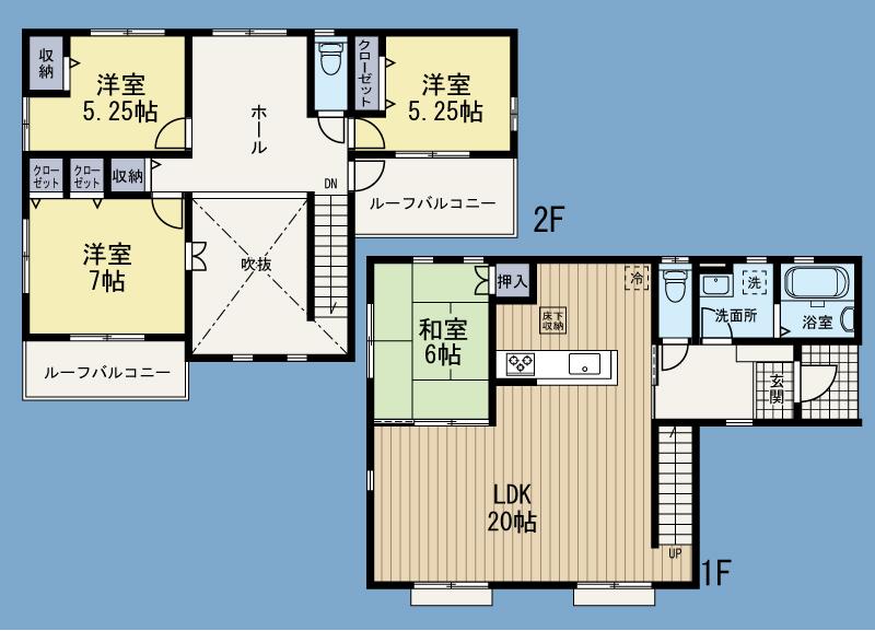 Floor plan. (Building 2), Price 63,800,000 yen, 4LDK, Land area 142.97 sq m , Building area 114.27 sq m